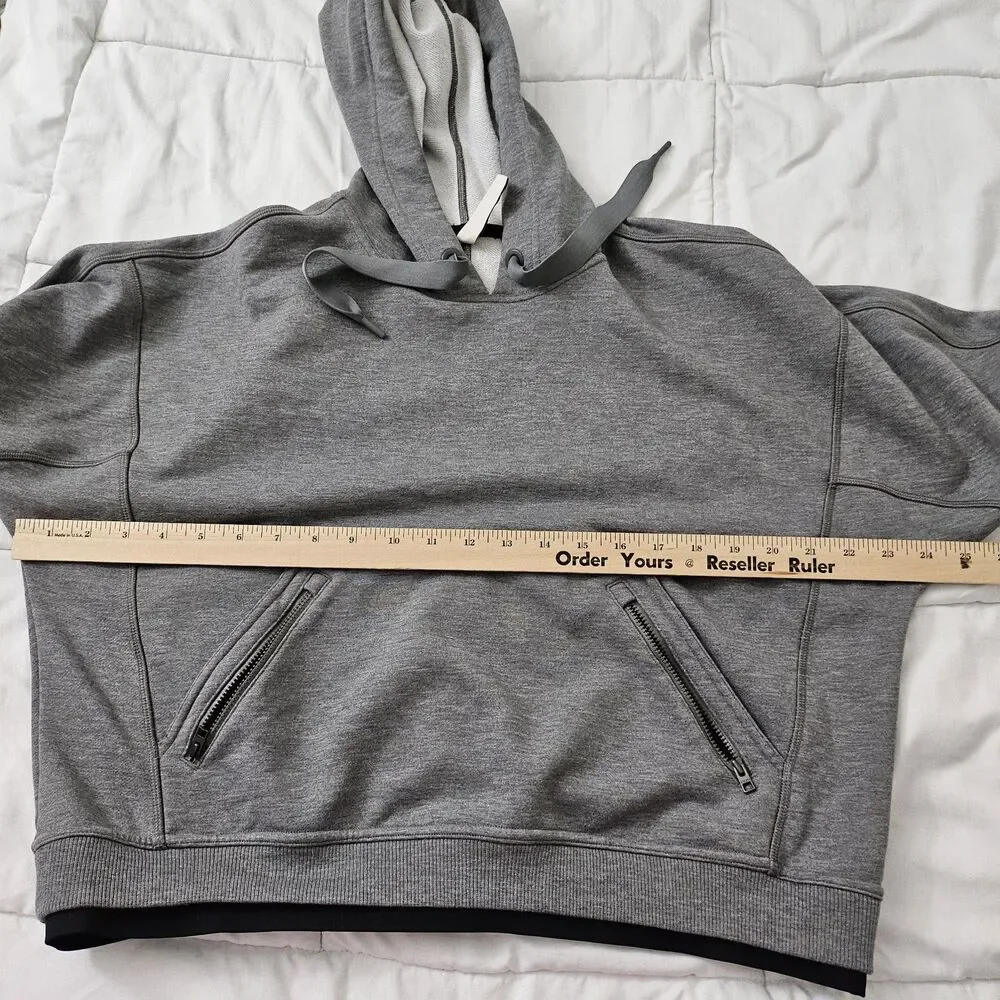 Athleta Sweater Womens Medium Gray Recover Hoodie Pullover Drawstring 599655 - Picture 8 of 10